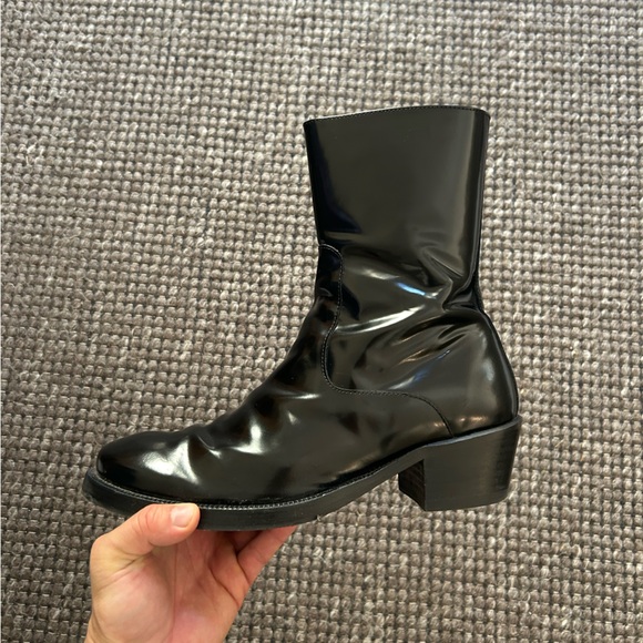 Eytys Blaise Black Leather Zippered Boot